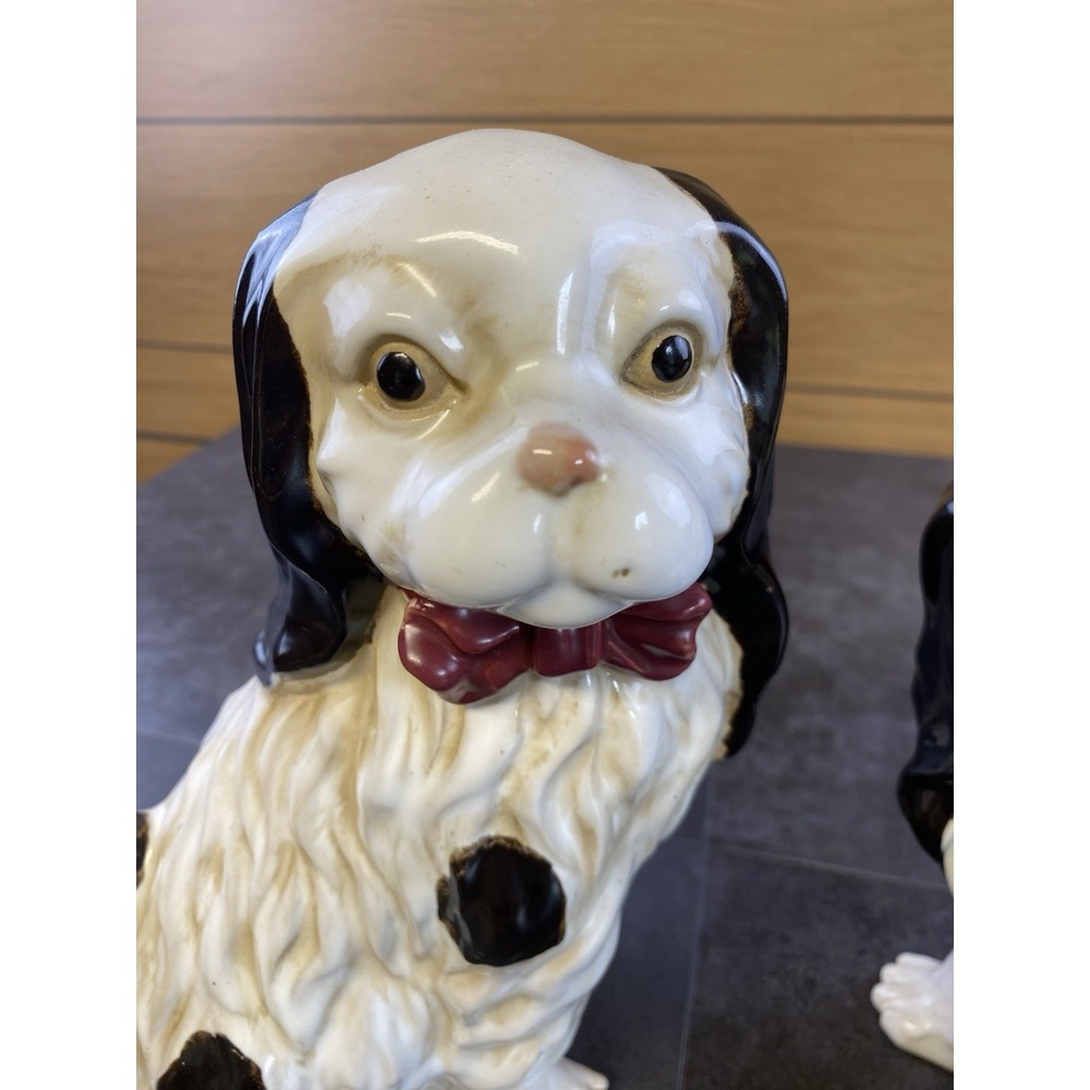 VTG Staffordshire Style Pair of King Charles Spaniels Ceramic‎ Dogs - Picture 3 of 9
